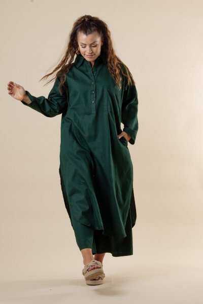 Dhaliz Shirt Dress Dark Green