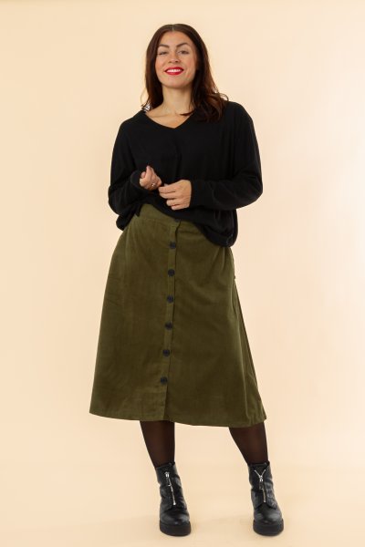 Cord Skirt Green