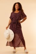 Betula Dress Purple Brown Print