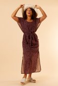 Betula Dress Purple Brown Print