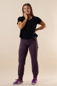 Yoga Stretch Ribbed Purple Grey