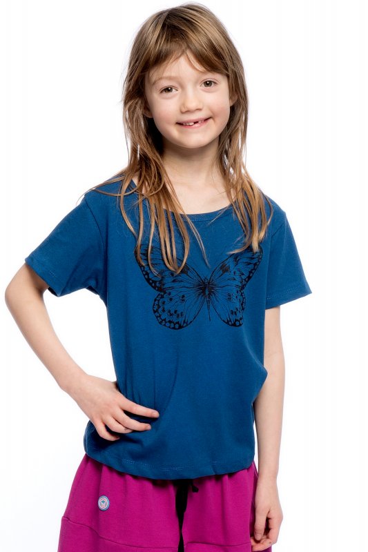Butterfly Kids T-shirt Eco Blue